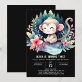 Custom Monkey Birthday Einladung (Vorne/Hinten)