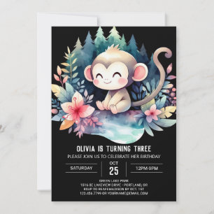 Custom Monkey Birthday Einladung