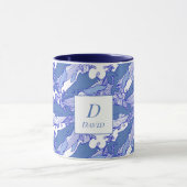 Custom Monochromatic Blue Humpback Whale Tasse (Zentrum)