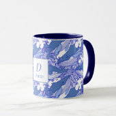 Custom Monochromatic Blue Humpback Whale Tasse (VorderseiteRechts)