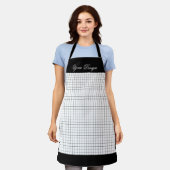 Custom Monochrome Kitchen Schürze | Schwarz und We (Getragen)