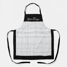 Custom Monochrome Kitchen Schürze | Schwarz und We