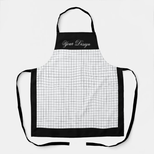 Custom Monochrome Kitchen Schürze | Schwarz und We (Vorderseite)