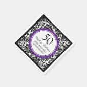 Custom Monogram 50-Jubiläum Napkin Lila Serviette (Ecke)