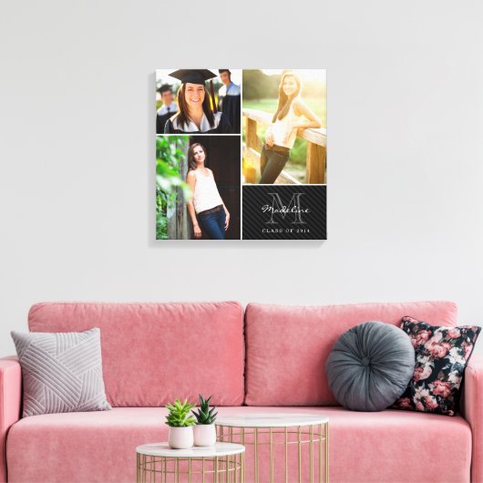 Custom Monogram Abschluss 2014 Foto Collage Leinwanddruck (Insitu (Wohnzimmer))