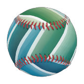 Custom Monogram Abstrakt Blue Green Baseball (Rückseite)