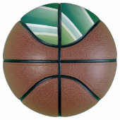 Custom Monogram Abstrakt Blue Green Basketball (Rechts)