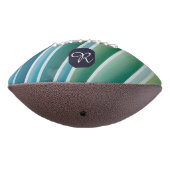 Custom Monogram Abstrakt Blue Green Football (Gedreht 270)