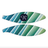 Custom Monogram Abstrakt Blue Green Mini Basketball (Panele)