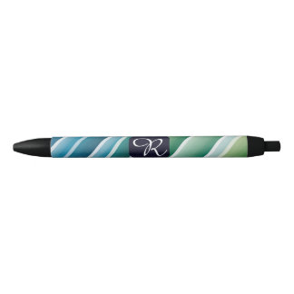 Custom Monogram Abstrakt Blue Green Pen Kugelschreiber
