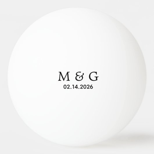 Custom Monogram and Date Personalized Tischtennisball (Vorderseite)