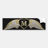 Custom Monogram Angel Wings Autoaufkleber (Vorne)