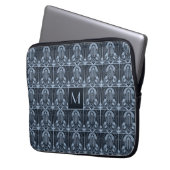 Custom Monogram Art Deco Laptopschutzhülle (Vorderseite Links)