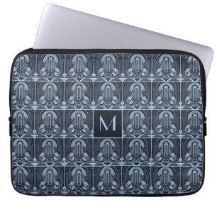 Custom Monogram Art Deco Laptopschutzhülle