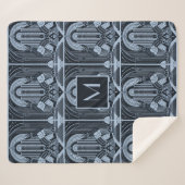 Custom Monogram Art Deco Sherpadecke (Vorderseite (Horizontal))