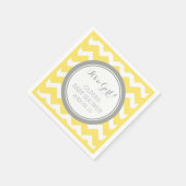 Custom Monogram Baby Dusche Gelb Grau Napkin Serviette (Ecke)