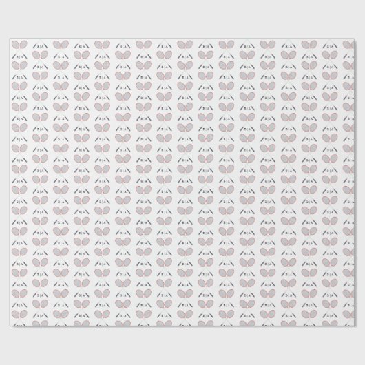 Custom Monogram Badminton Racket Pattern Wrapping Geschenkpapier (Flach)