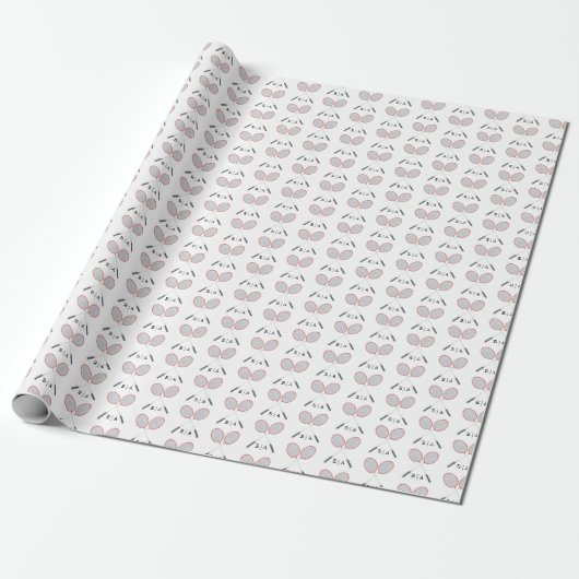 Custom Monogram Badminton Racket Pattern Wrapping Geschenkpapier (Ungerollt)