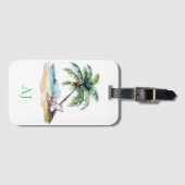 Custom Monogram Beach Vacation Gepäckanhänger (Vorderseite (Horizontal))