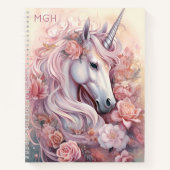 Custom Monogram Beautiful Unicorn Notizblock (Vorderseite)