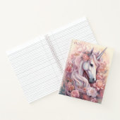 Custom Monogram Beautiful Unicorn Notizblock (Innenseite)