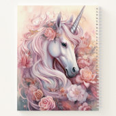 Custom Monogram Beautiful Unicorn Notizblock (Rückseite)