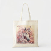 Custom Monogram Beautiful Unicorn Tragetasche (Vorne)