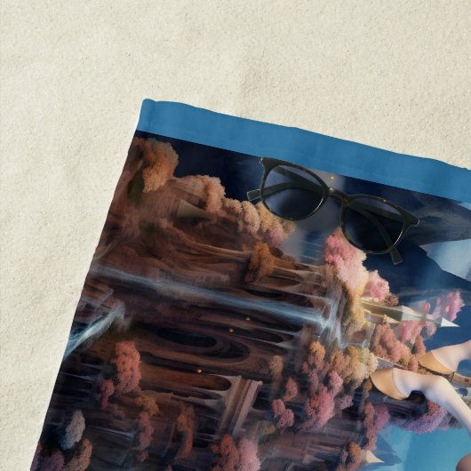 Custom Monogram Beautiful Unicorns Strandtuch (Beispiel)