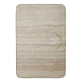 Custom Monogram Beige Travertine Marmorstein Badematte (Vorderseite Vertikal)