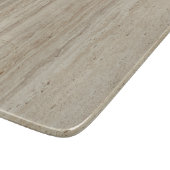 Custom Monogram Beige Travertine Marmorstein Schneidebrett (Ecke)