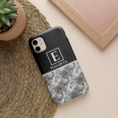 Custom Monogram Black and White Floral Botanic Case-Mate iPhone Hülle