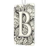 Custom Monogram Black and White Floral Tattoo Art Autolufterfrischer (Links)