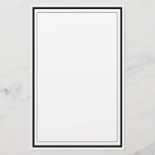 Custom Monogram Black Border Stationery Briefpapier (Rückseite)
