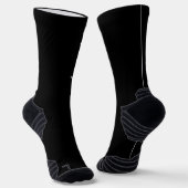Custom Monogram Black Golf Theme Crew Socks Socken (Gewinkelt)
