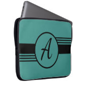Custom Monogram Blue & Black Laptop Sleeve (Vorne Rechts)