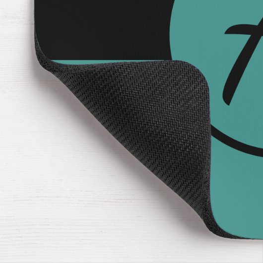 Custom Monogram Blue & Black Mousepad (Ecke)