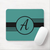 Custom Monogram Blue & Black Mousepad (Mit Mouse)