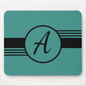 Custom Monogram Blue & Black Mousepad (Vorne)