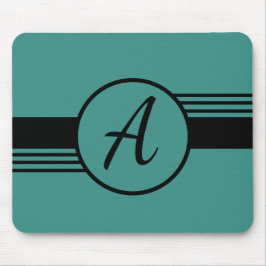 Custom Monogram Blue & Black Mousepad