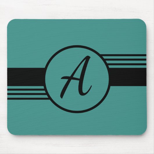Custom Monogram Blue & Black Mousepad (Vorne)