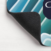 Custom Monogram Blue Green Abstrakt Mouse Pad Mousepad (Ecke)