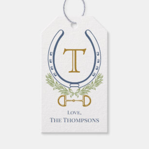 Custom Monogram Blue Horse Shoe, Personalisiert Geschenkanhänger