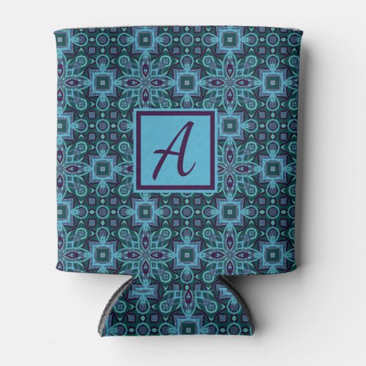 Custom Monogram Blue Lila Dosenkühler (Vorderseite)