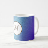 Custom Monogram Blue Lila Tasse (VorderseiteRechts)
