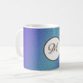 Custom Monogram Blue Lila Tasse (Vorderseite Links)