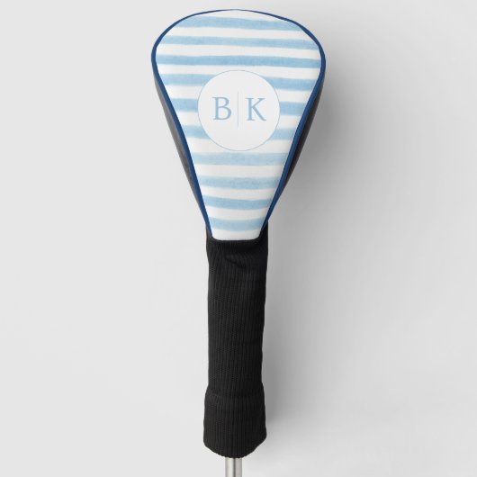 Custom Monogram Blue Strip Golf Head Cover Golf Headcover (Vorderseite)
