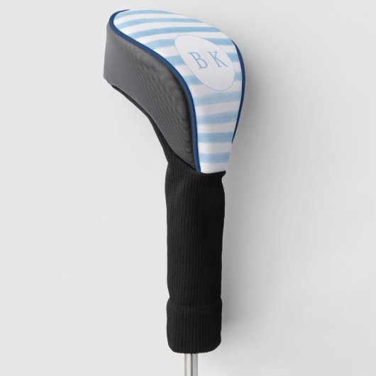 Custom Monogram Blue Strip Golf Head Cover Golf Headcover (angewinkelt)
