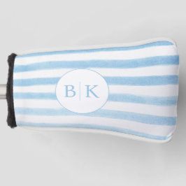 Custom Monogram Blue Striped Golf Head Cover Headcover