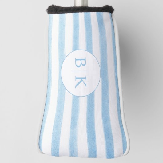Custom Monogram Blue Striped Golf Head Cover Headcover (Rotieren 90)