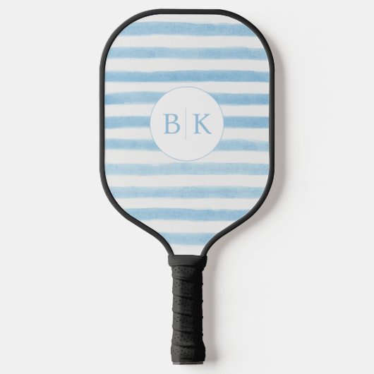 Custom Monogram Blue Striping Pickleball Paddle (Vorderseite)